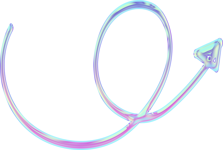 Dreamy Holographic Arrow Shape, Y2K Iridescent Pointer